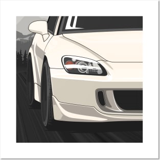 Honda S2000 AP2 Rolling - Platinium White Posters and Art